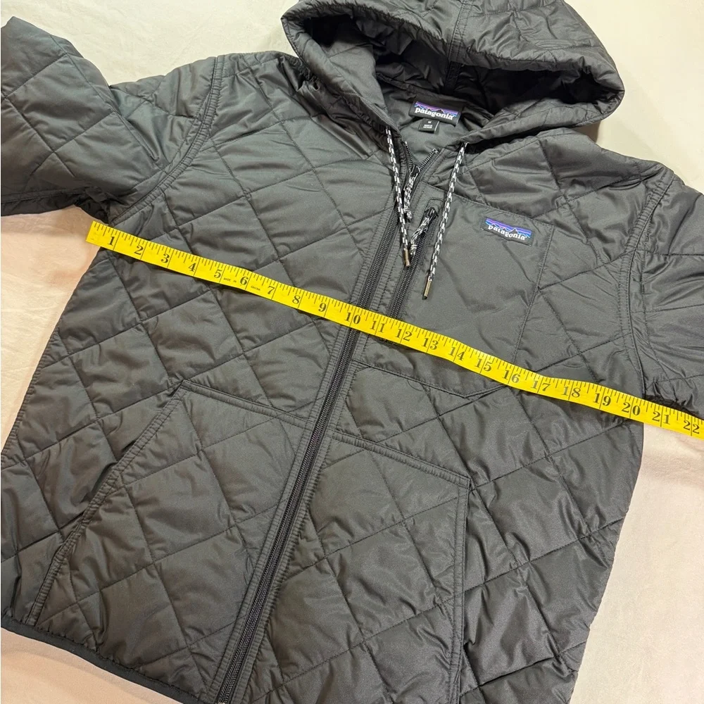 Womens Patagonia diamond quilted bomber Hoodie black M - Picture 3 of 7